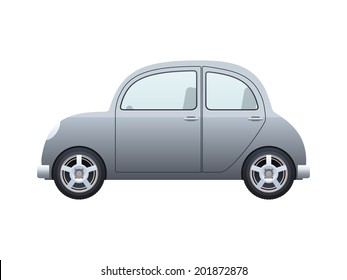 silver car isolated on a white background, vector eps10