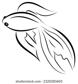 Silver carp, koi fish, goldfish in Japanese traditional style, ink painting
 Oriental techniques sumi-e, wu-shin, go-hua,
handmade,
 black lines.
