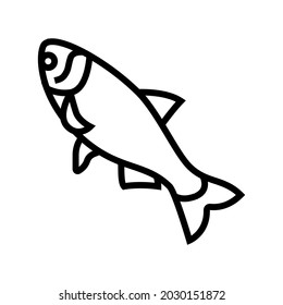 silver carp line icon vector. silver carp sign. isolated contour symbol black illustration