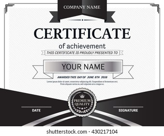 silver certificate template vector illustration design