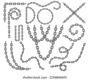 Silver chain collections element illustration. Cartoon vector of chain fit for border, element, frame. Vector eps 10