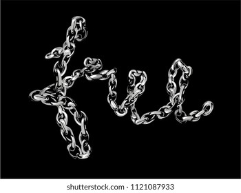 silver chain forming free word illustration 