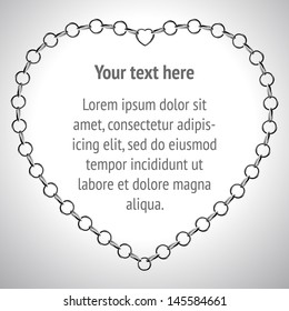 Silver chain in heart form. frame for text