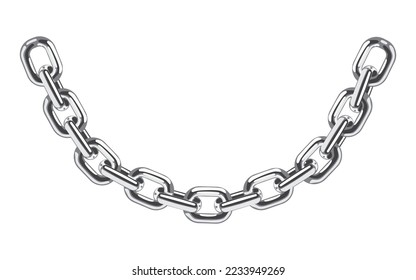 silver chain isolated without background