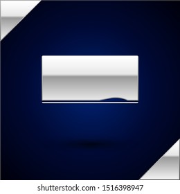 Silver Chalkboard icon isolated on dark blue background. School Blackboard sign.  Vector Illustration