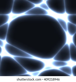 Silver chaotic lines on dark background. Template with silver laser lines. Place for your text in center.