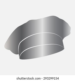 Silver Chef and cook hats set isolated