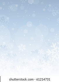 silver christmas background with snowflakes, vector illustration