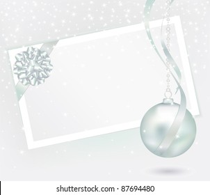 silver christmas decoration frame with space for text