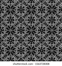 silver christmas knitted seamless pattern