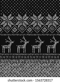 silver christmas knitted seamless pattern