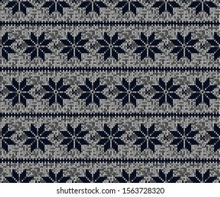 silver christmas knitted seamless pattern