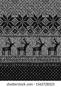 silver christmas knitted seamless pattern