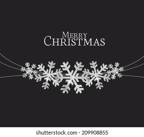 Silver Christmas Snowflake on a dark background