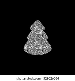Silver christmas tree. Vector illustration. Luxury background design with light, vibrant, glow and sparkle, glitter. Symbol of holiday, celebration. 