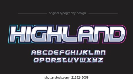 silver chrome modern gaming sports typography