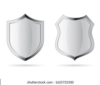 Silver chrome shield, vector illustration