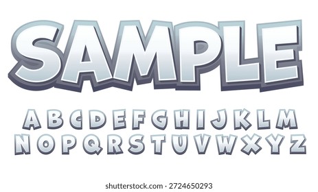 Efecto de texto de acero cromado plata