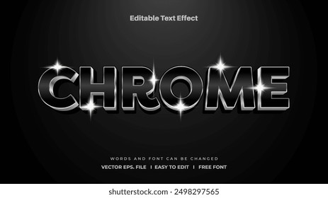 Silver Chrome text effect, Editable text silver and shine theme.