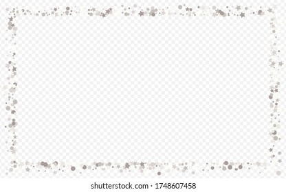 Silver Circle Bright Transparent Background. Isolated Rain Postcard. White Shine Effect Background. Round Bridal Banner.