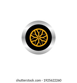 Silver circle design geometric icon logo