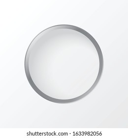 Silver circle on white wall for texture background. vector illustration