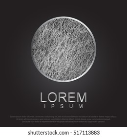 Silver circle, Realistic metal button with circular processing. vector illustration eps 10.