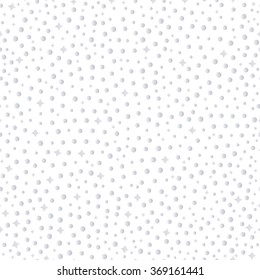 silver circles and stars - vector illustration. White background. Dots and silver stars seamless pattern.  EPS 10