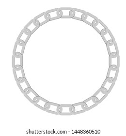 silver circular chain ring vector.eps10