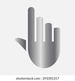 Silver click, hand icon