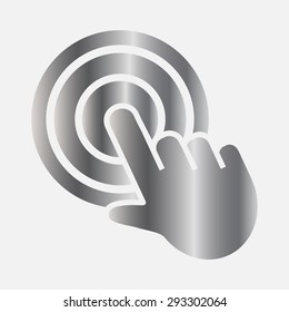 Silver click, hand icon