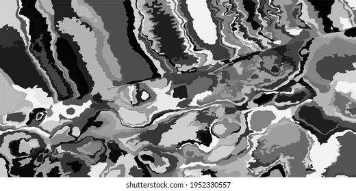 Silver Cloudy Retro Dirty Art Canva. Landscape Foggy Grey Trendy Aquarelle Fabric. Details Monochrome Metallic Watercolor Brush Stroke. Soft Gray. Shadows Gray Dyed Vector Print.
