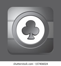 silver club poker button