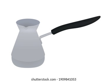 Cafetera de plata. ilustración vectorial