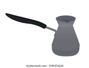 Silver coffee pot. vector illustration