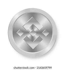 Moneda de plata de Binance Concepto de criptodivisa de Internet