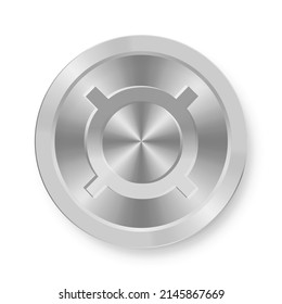 Silver coin of Generic currency symbol Concept of internet currency