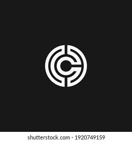 silver coin initials c abstract