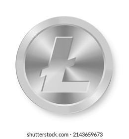 Silver coin of Litecoin Concept of internet web cryptocurrency
