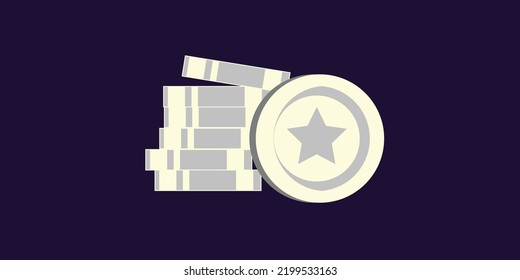 the silver coins illustration vector icon background eps