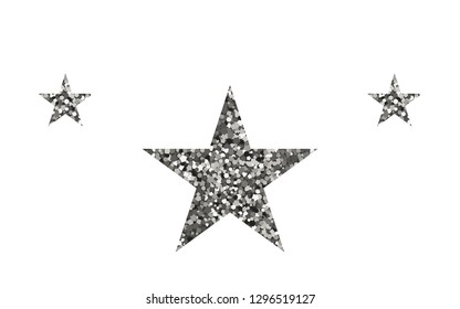 Silver color abstract stars. Vector illustration. The texture of glitter
