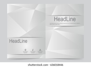 Silver color Cover template background, flyer design. Abstract template for annual business report, poster