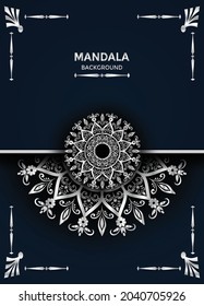Silver color creative mandala background Premium Vector
