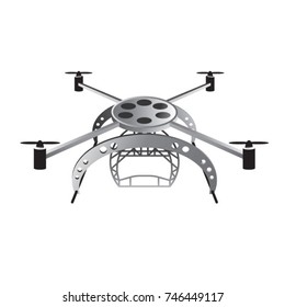 silver color drone camera-vector drawing
