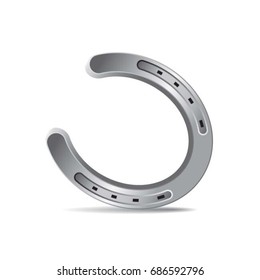 silver color horseshoe-vector drawing