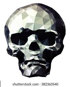 A silver color human skull