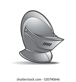 silver color knight helmet-vector drawing