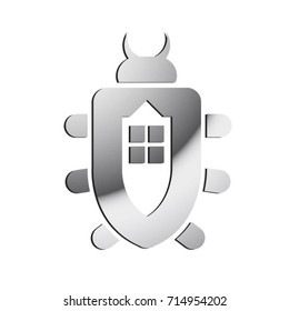 silver color ladybird icon-vector drawing