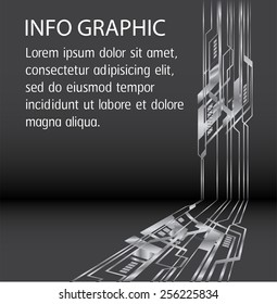 silver color Light Abstract Technology background for computer graphic website internet and business. circuit. black background. text box. label. card. Brochure.