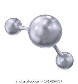 Silver color molecule. Vector illustration isolated on white background.
